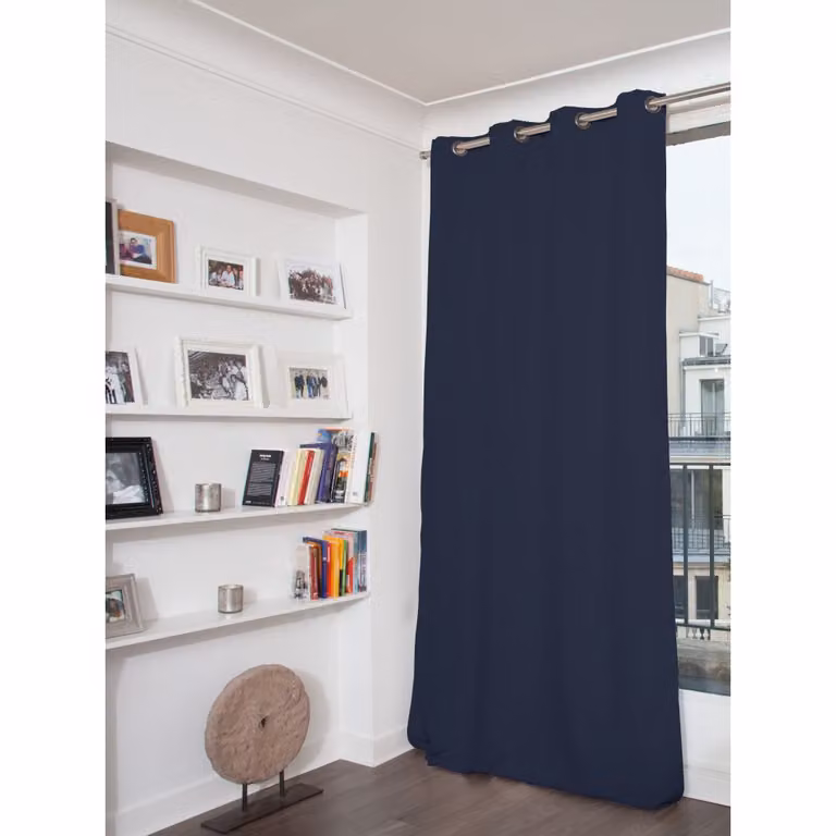 Cortina antirruido y térmica Moondream DecibelControl 3en1, 100% opaca, azul MC412, An: 140 cm x Al: 260 cm