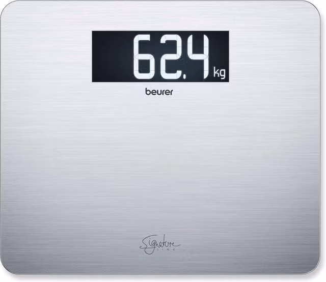 Báscula de baño digital Beurer GS-405 Signature Line en acero inoxidable y cristal color plata