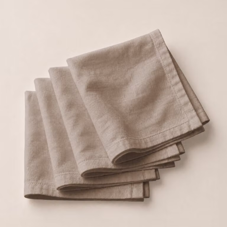 Pack de 4 servilletas lisas color moka de 42 x 42 cm