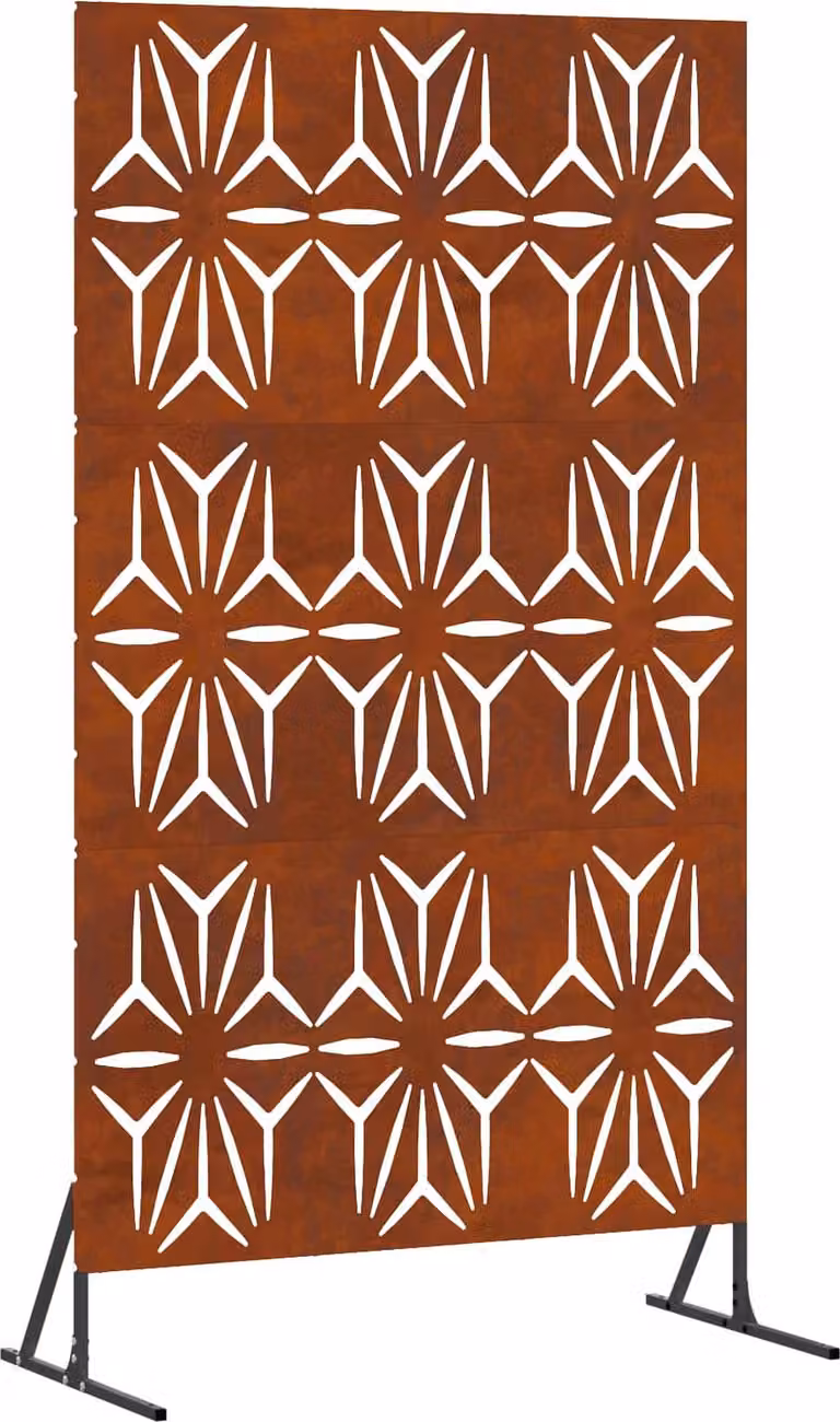 Paravent Syfax de acero color marrón, An/P/Al: 100 x 50 x 180 cm