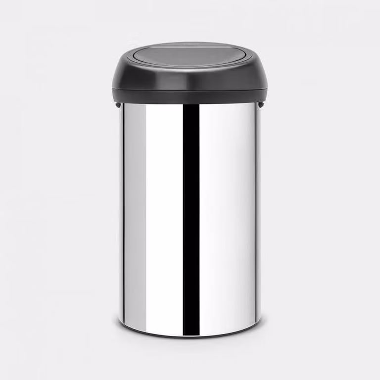 Papelera Touch Brabantia en acero inoxidable color plata An/P/Al: 40 x 40 x 71 cm