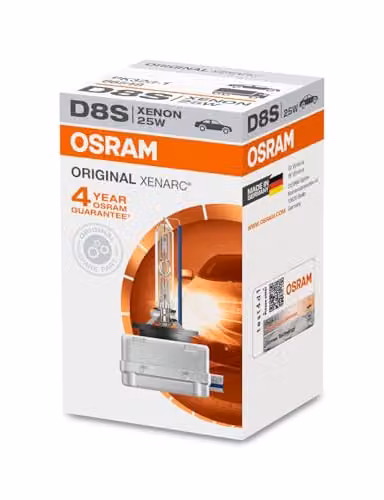 Bombilla de xenón Osram D8S de 25W 40V blanca y transparente