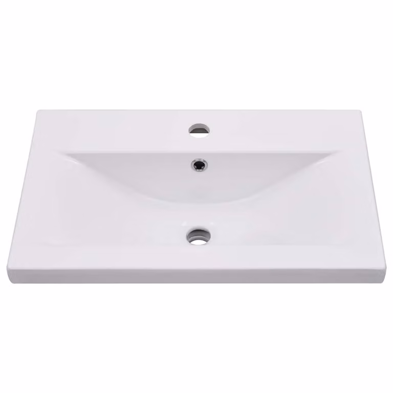 Lavabo encastrado rectangular de cerámica blanco vidaXL An/P/Al: 61 x 39,5 x 18,5 cm