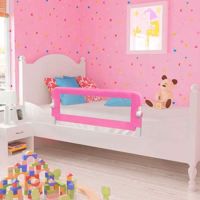 Barandilla de seguridad plegable para cama infantil vidaxl rosa An/Al: 102 x 42 cm
