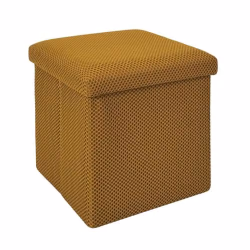 Puf Baúl Plegable Home Deco Factory Amarillo An/P/Al: 38 x 38 x 38 cm