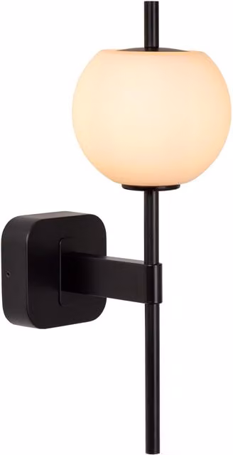 Lámpara de pared para baño Lucide Elda en color negro con acabado art deco e IP44