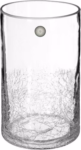 Vaso cilíndrico de vidrio craquelado transparente Atmosphera Altura: 20 cm