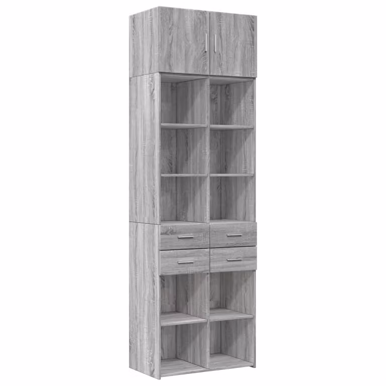 Armario Syfax de madera en color gris con puertas batientes, An/P/Al: 70 x 42,5 x 225 cm