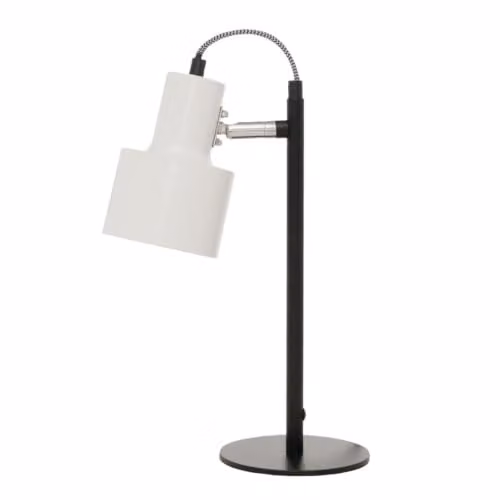 Lámpara de mesa metálica Riva de Boltze Home en color blanco con pantalla ajustable