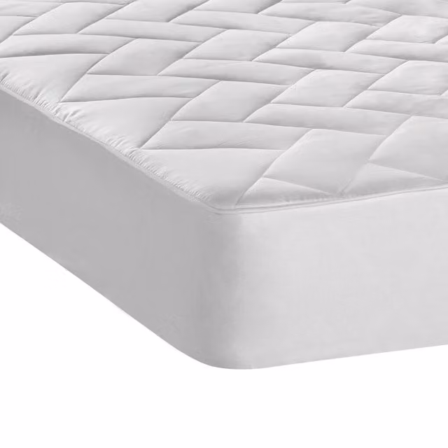 Protector acolchado de colchón El Corte Inglés de Tencel extrasuave, antibacteriano y antiácaros, color blanco, An/P/Al: 180 x 200 x 30 cm