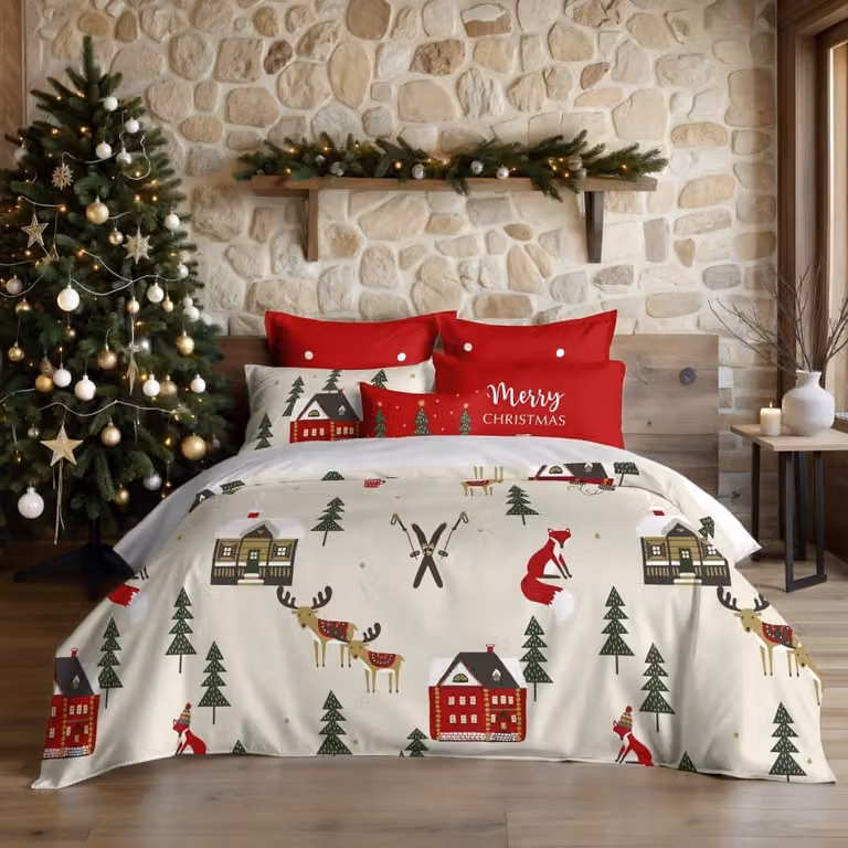 Funda nórdica de Navidad Decolores Home multicolor en poliéster, An/P/Al: 220 x 220 cm
