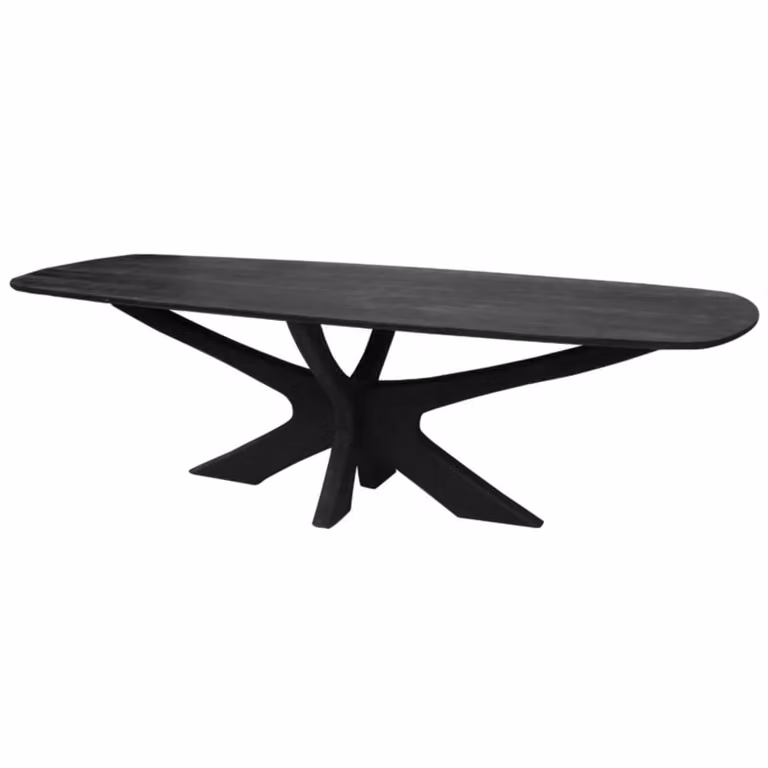 Mesa de comedor ovalada MOLOO de madera de mango negra para 10 personas de 250 cm