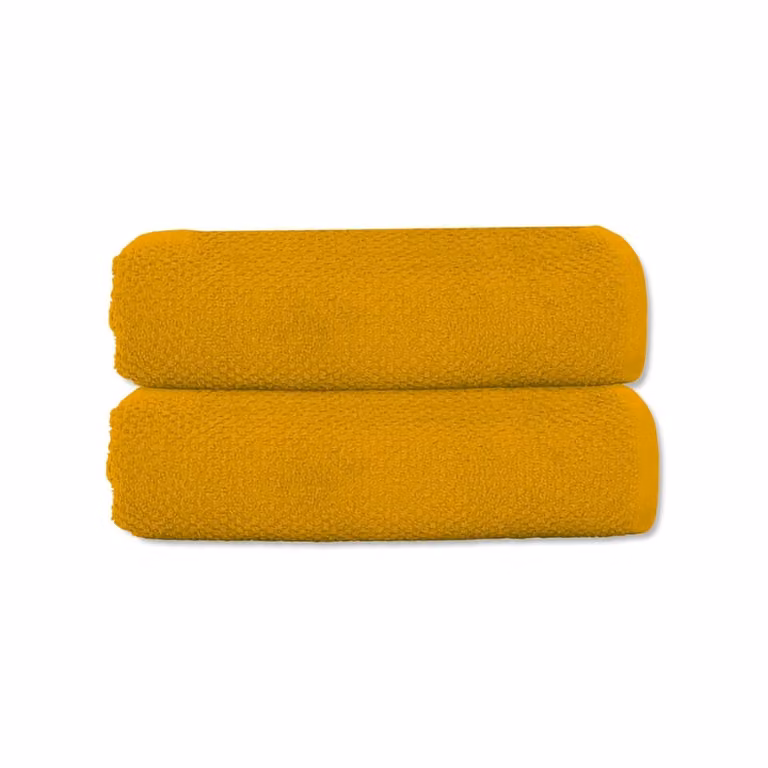 Juego de 2 toallas de baño de rizo de algodón GUY LEVASSEUR, color amarillo, 50 x 90 cm