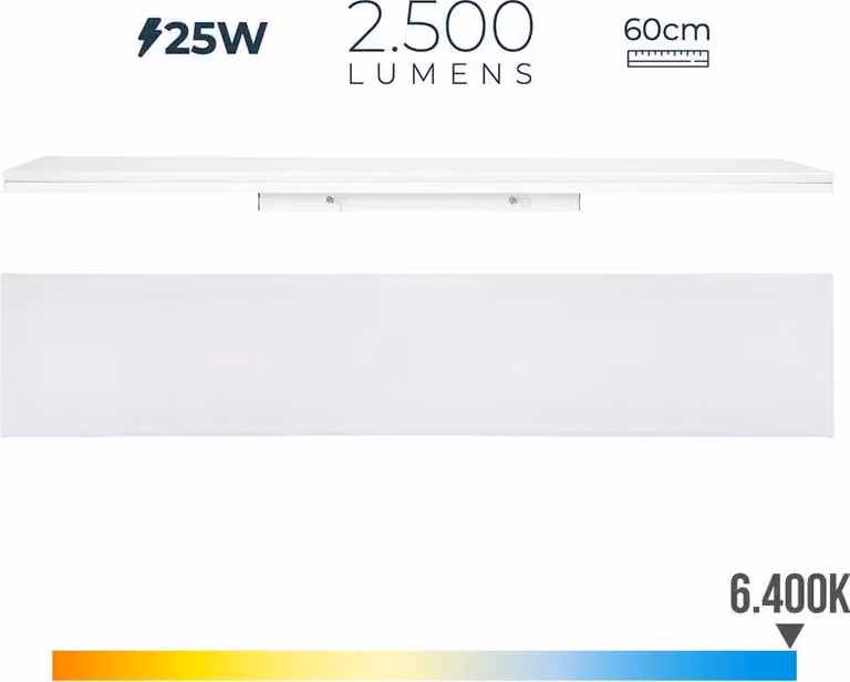 Tubo LED EDM 31750 A de luz blanca fría con casquillo E27, 25 W y 2500 lúmenes (6400 K)