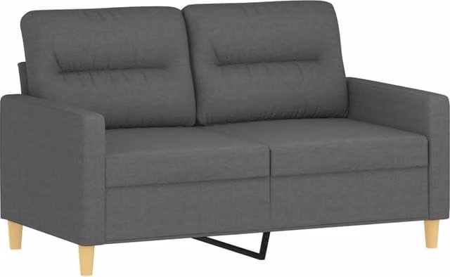 Juego de sofás SYFAX de 3 piezas con otomana y cojines en tela gris para salón de estilo moderno