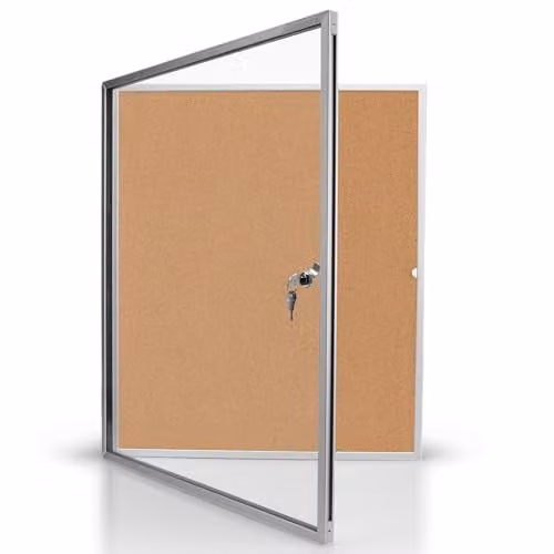 Vitrina de corcho Magnetoplan para 4 hojas A4 en blanco y marrón, An/Al: 61 x 73 cm, Altura: 66 cm