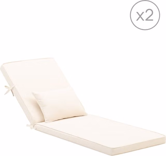 Pack de 2 cojines con almohada para tumbona de jardín Eolias en color beige