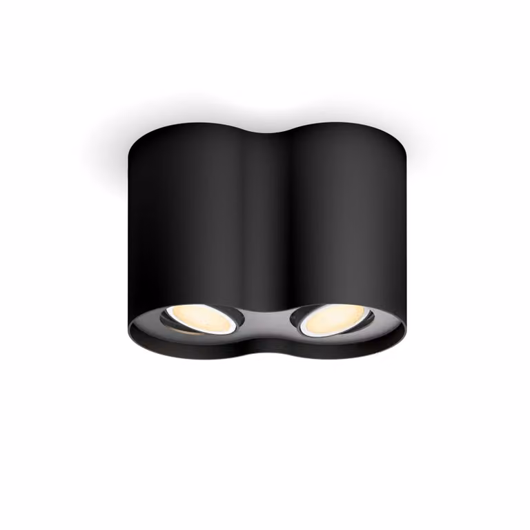 Philips Hue Foco Inteligente LED Doble White Ambiance con Focos Orientables, Negro, 800 lm