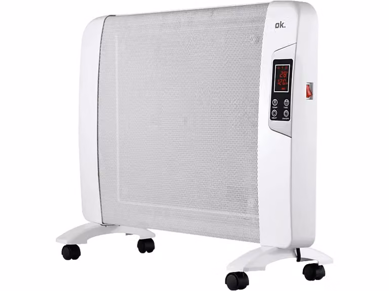 Estufa de mica OK OMIH 15224 ES de 1500W con convector, protección contra sobrecalentamiento y display LED en color blanco