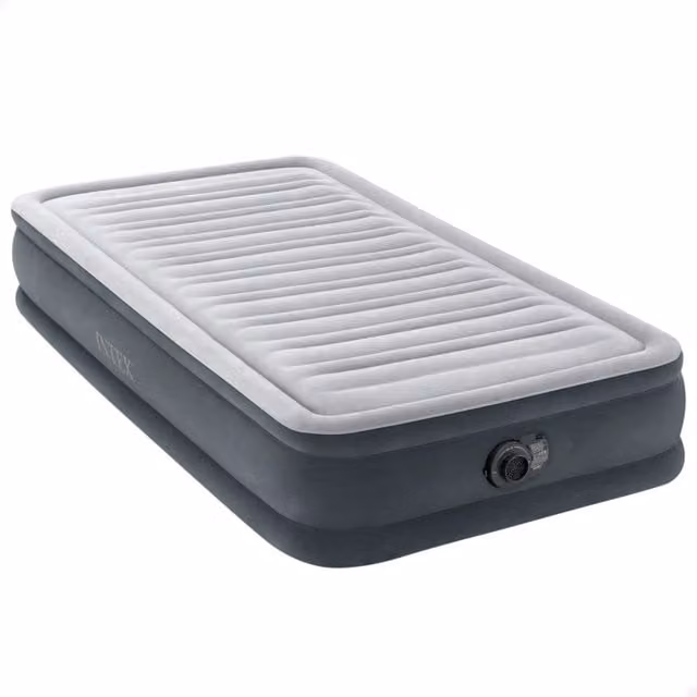 Colchón inflable Intex para adultos en color gris con acabado de microfibra y terciopelo, An/P/Al: 99 x 191 x 33 cm