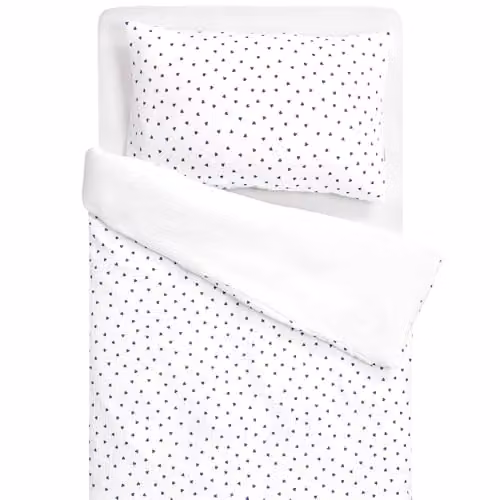 Juego de cama reversible Sevira Kids Lovio para bebé de gasa de algodón con diseño de estrellas en azul, rojo y blanco, An/P/Al: 140 x 70 cm y 60 x 40 cm