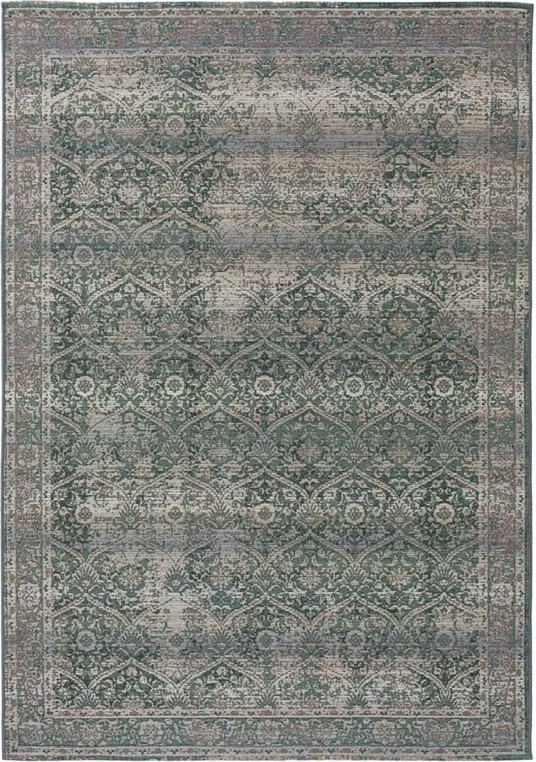 Alfombra Benuta para exterior e interior de estilo vintage patchwork en color verde, An/P: 80 x 165 cm