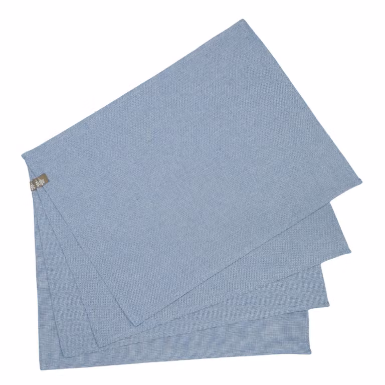 Set de 4 manteles individuales Febronie de algodón con diseño mediterráneo azul, An/P: 35 x 50 cm