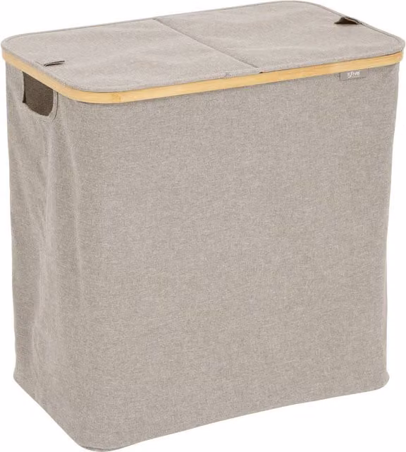 Cesto para la ropa sucia Tidy Box 80l de 5five Simply Smart, doble y plegable, color gris