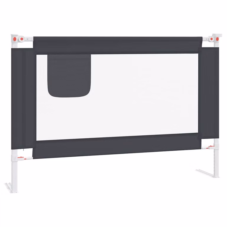 Barandilla de seguridad para cama infantil vidaXL, extensible, de tela y metal, color gris, An/P/Al: 100 x 25 x 95 cm