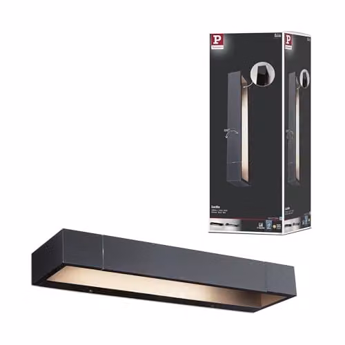 Aplique de pared LED Paulmann Lucille de 11 W, atenuable, IP44, color negro, ideal para baño y diseño moderno