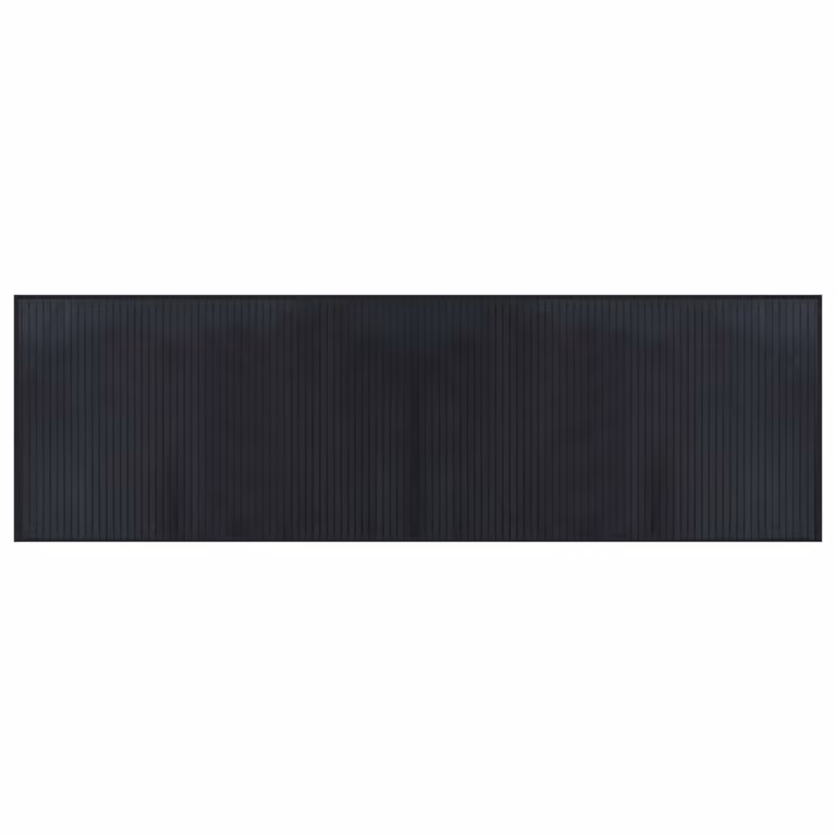 Alfombra rectangular de bambú vidaXL negra, antideslizante, An/P: 60 x 200 cm