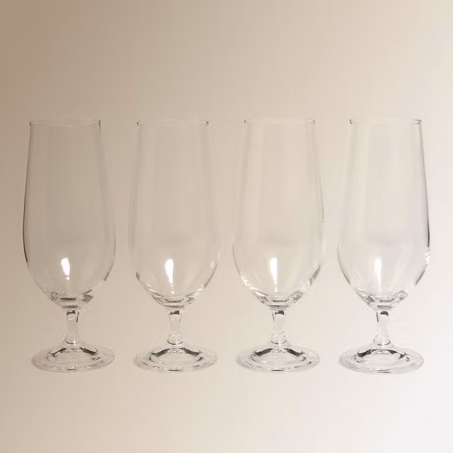 Juego de 4 copas de cerveza Natalia de El Corte Inglés en cristal transparente