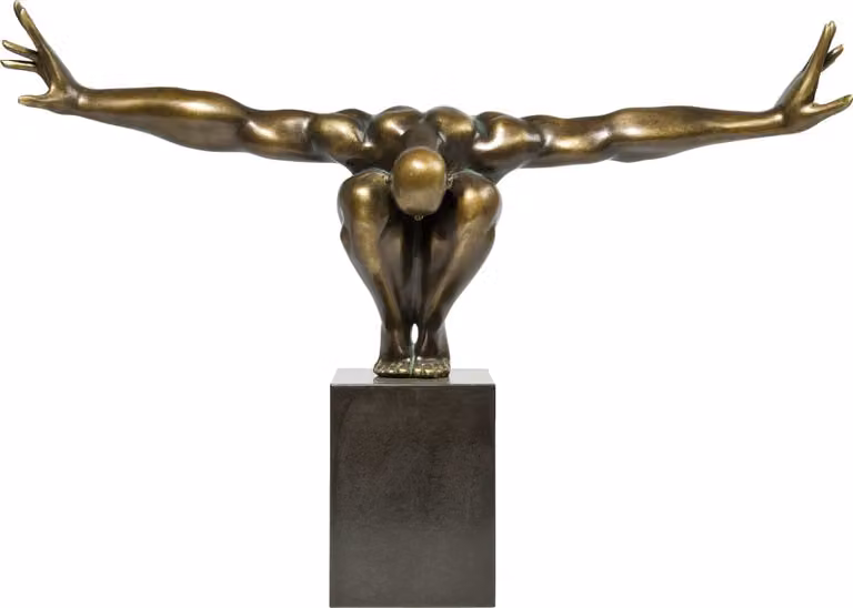 Estatua de hombre de Kare Design en color bronce y marrón, Altura: 75 cm, Ancho: 15 cm, Profundidad: 15 cm