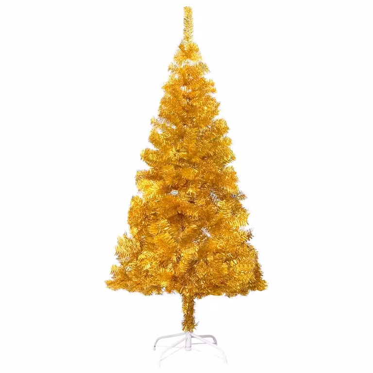 Árbol de Navidad con luces LED y bolas de la marca vidaXL, color dorado, Altura: 120 cm