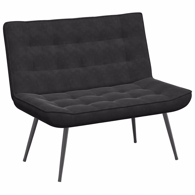 vidaXL Banco de terciopelo negro para salón o dormitorio An/P/Al: 110 x 74 x 84 cm