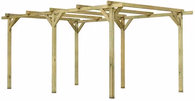 Cochera de madera Cerland Henri para un coche, color marrón, An/P/Al: 512 x 300 x 226 cm