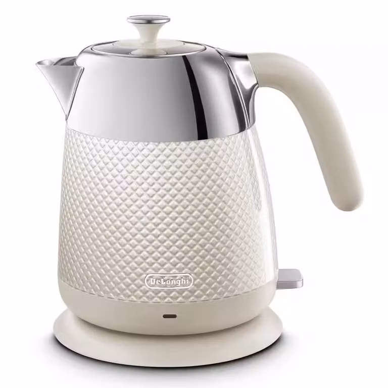 Hervidor De'Longhi Luminosa Twill Blanco KBL2001.W en Acero Inoxidable