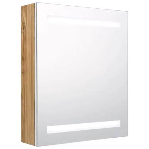 Armario de baño Helloshop26 con espejo LED y diseño moderno en color blanco, An/P/Al: 50 x 14 x 60 cm