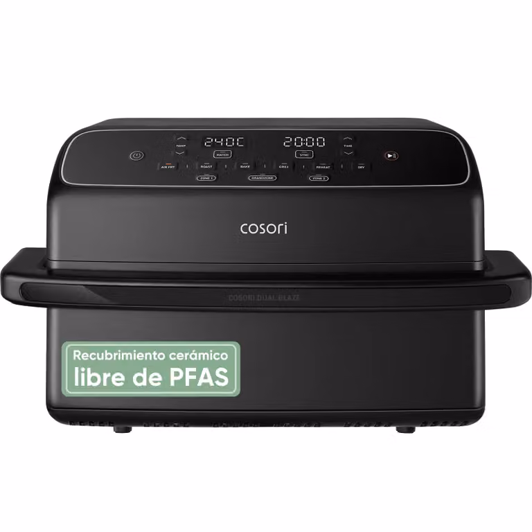 Freidora de aire Cosori Dual Blaze Twinfry Compacta de 8,6 litros con tecnología dual zone y revestimiento cerámico en color negro