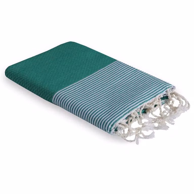 Fouta de algodón Febronie con diseño de panel de abeja en color verde Brasil, An/P/Al: 100 x 200 cm