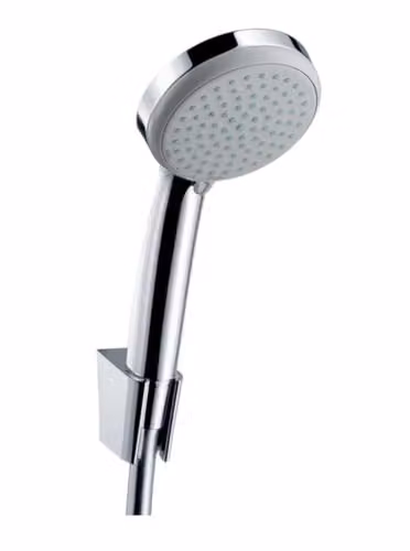 Set de ducha de mano Hansgrohe Croma 100 con soporte de pared, flexo de 1,25 m y funciones rain y massage en acabado cromo
