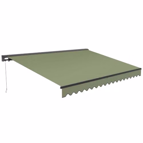 Toldo semi-integral Oviala Store de aluminio y poliéster color verde An/P: 250 x 200 cm
