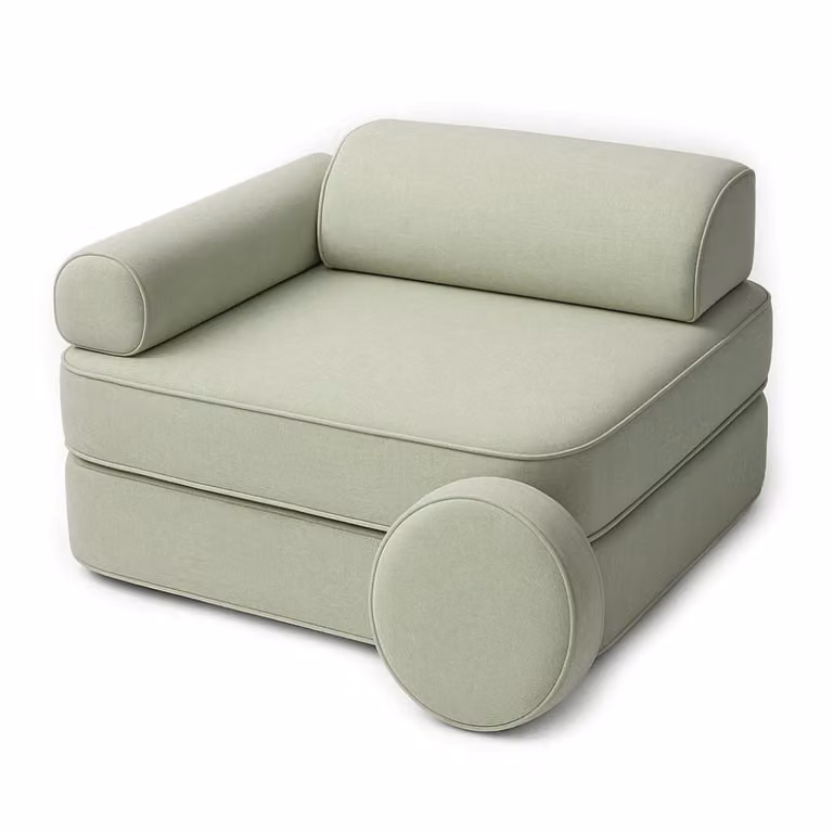 Sillón infantil modular de espuma Bees & Blooms en color verde