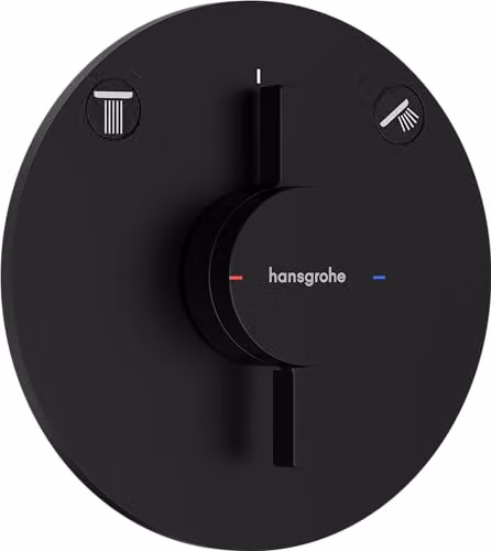 Grifo de ducha empotrado Hansgrohe DuoTurn S monomando con 2 funciones en negro mate